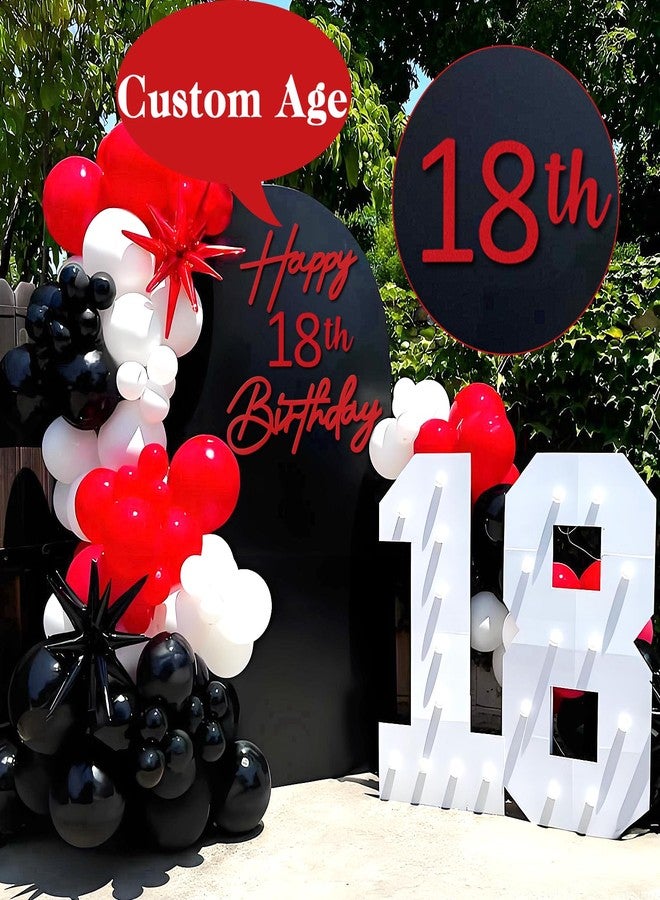 MASTRON Happy Birthday with 0-9 Numbers Sign for Backdrop - Red Felt Custom Age 'Happy Birthday' Decal for Balloon Arch 1st 16th 21st 30th 40th 50th 60th Party Decorations Baby Shower - Image 3